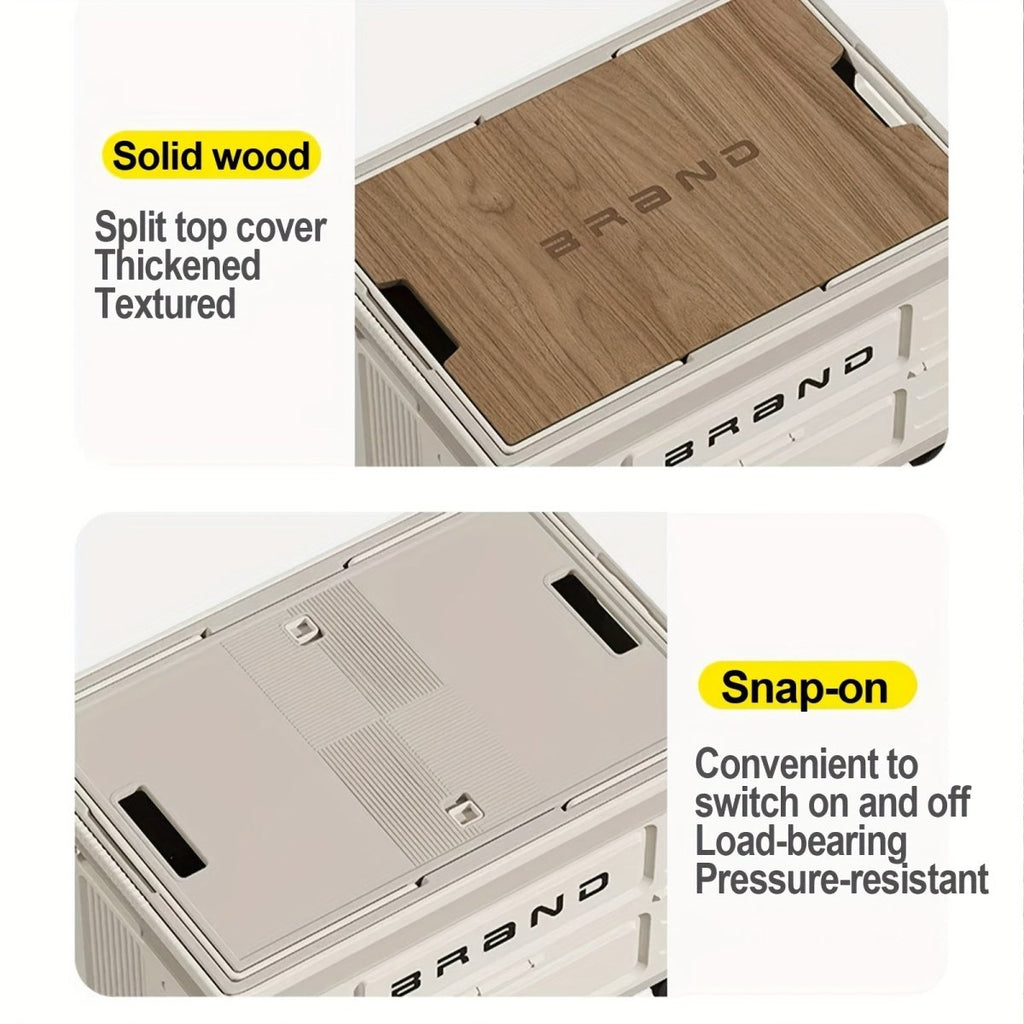 Collapsible Storage Bins Box with Lids And Handle - Portable Plastic Storage - Veteran Powered