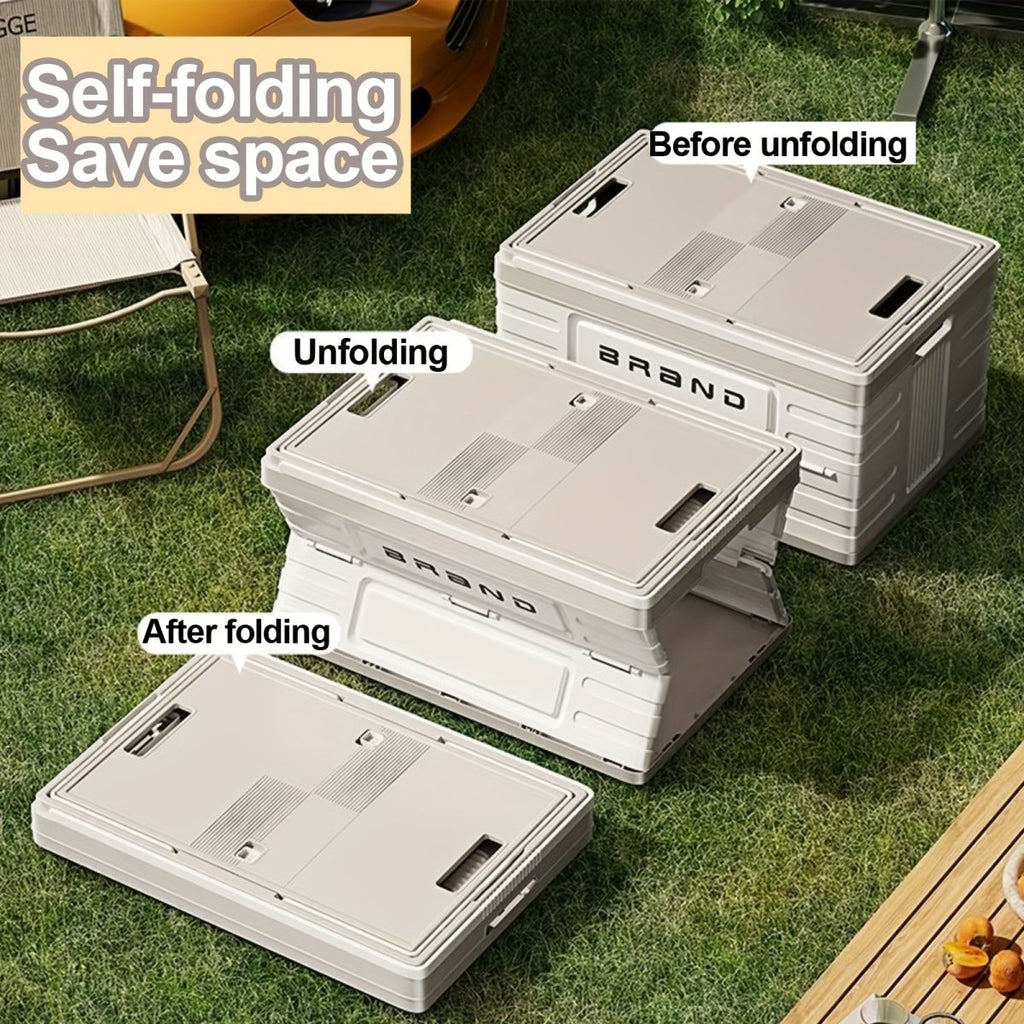 Collapsible Storage Bins Box with Lids And Handle - Portable Plastic Storage - Veteran Powered