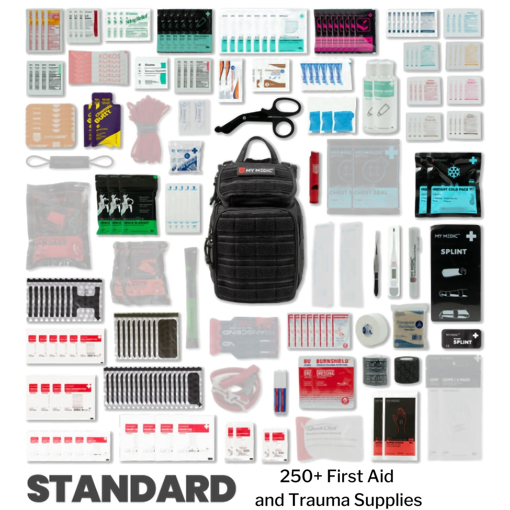 My Medic Recon First Aid Kit Backpack with Emergency Medical Supplies, Black MM-KIT-RCN-STN-BLK