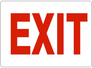 Exit sign red/white