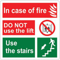 Fire Safety Sign Decal Sticker 8x8 Pack of 2