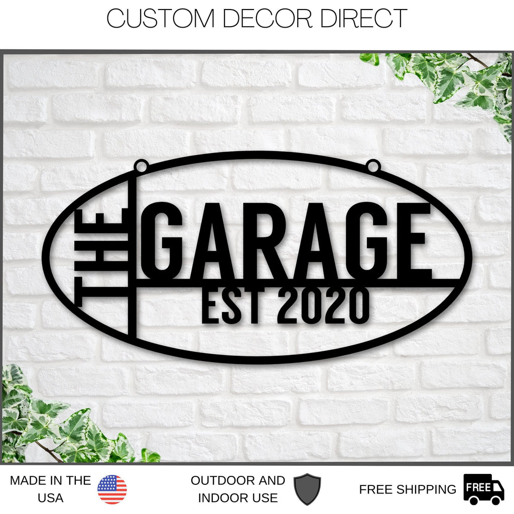 Personalized Garage Sign, Hanging Shop Sign, Store Sign, Husband Gift, Custom Garage Sign, Metal Shop Sign, Metal Workshop Sign, Metal Sign