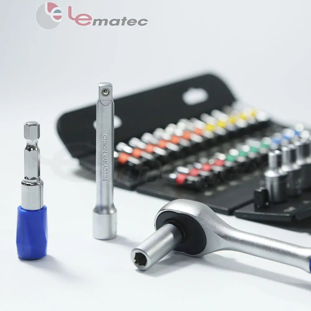 LE - RF237 37PCS 1/4" Drive Socket & Bit Set – Complete Kit - Veteran Powered