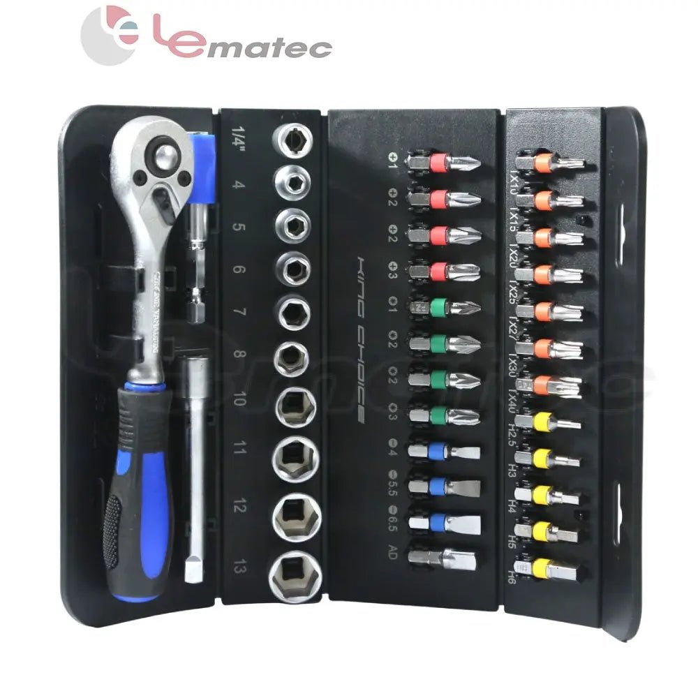 LE - RF237 37PCS 1/4" Drive Socket & Bit Set – Complete Kit - Veteran Powered
