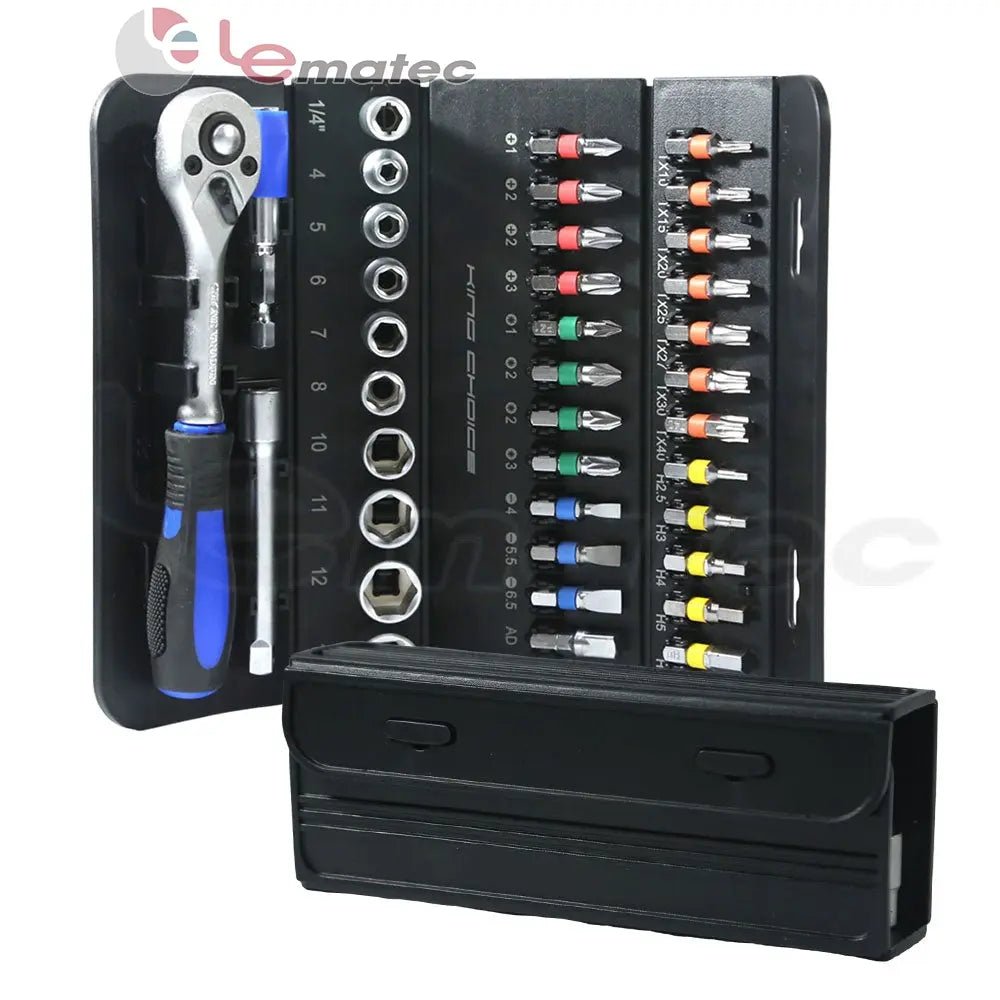 LE - RF237 37PCS 1/4" Drive Socket & Bit Set – Complete Kit - Veteran Powered
