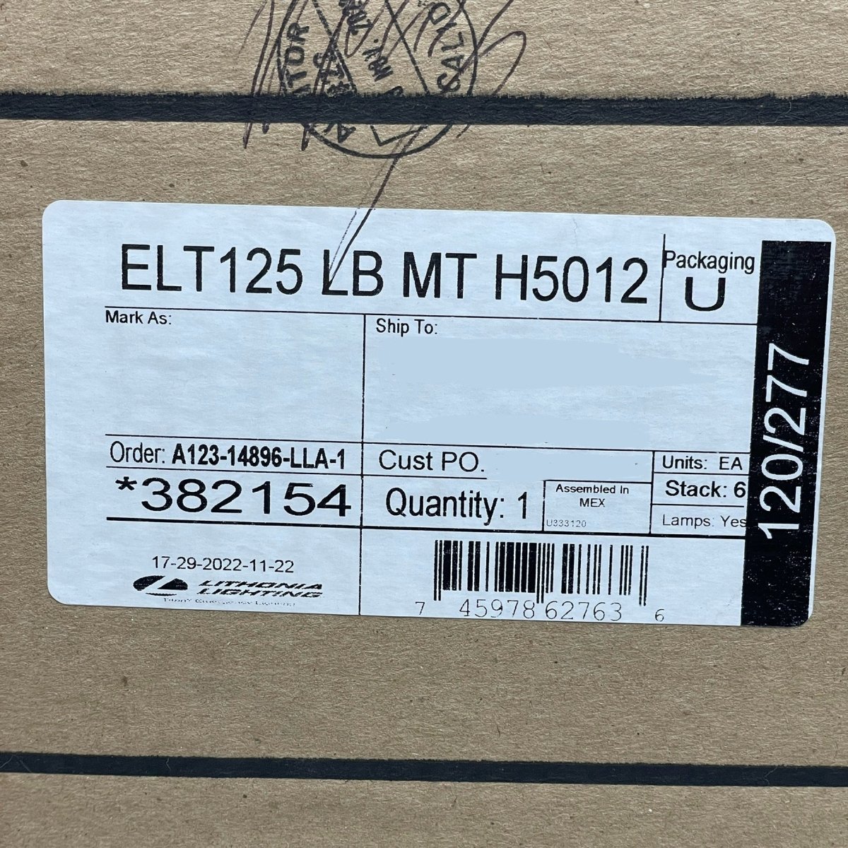 LITHONIA Titan Series Die - formed Steel Emergency Lighting Unit ELT125LB MT H5012 (New) - Veteran Powered