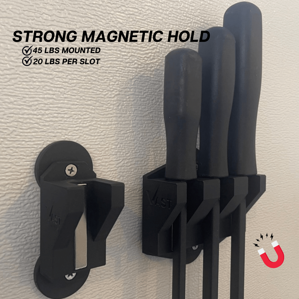 Magnetic Pry Bar Holder (1 - 4 Slots) - Veteran Powered
