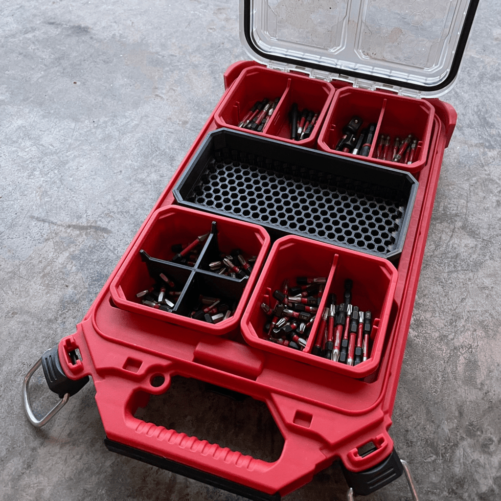 Milwaukee PACKOUT Slim Long 225 Bit Storage Bin - Veteran Powered