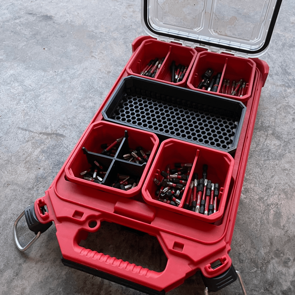 Milwaukee PACKOUT Slim Long 225 Bit Storage Bin - Veteran Powered