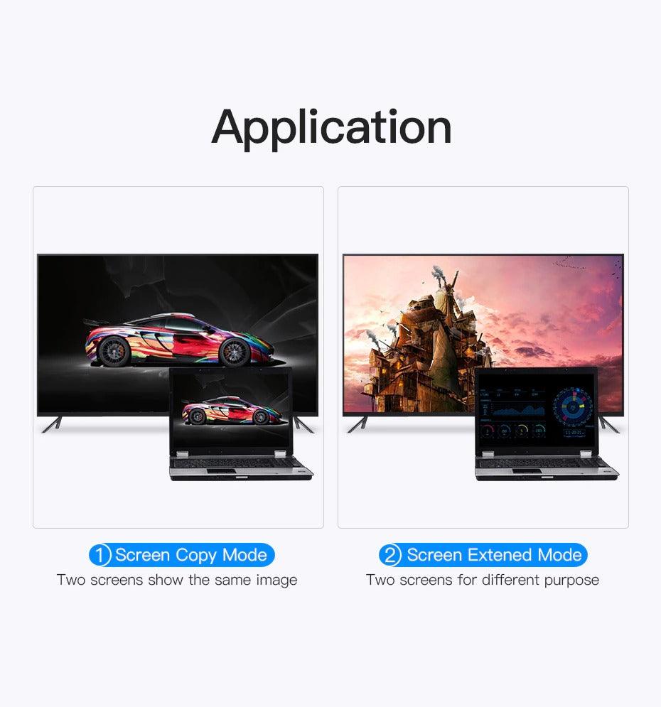 New HDMI To VGA Adapter Digital To Analog Video Audio Converter Cable Gold-Plated HDMI To VGA Adapter Black Design 1080p For Laptop TV Projector Gaming