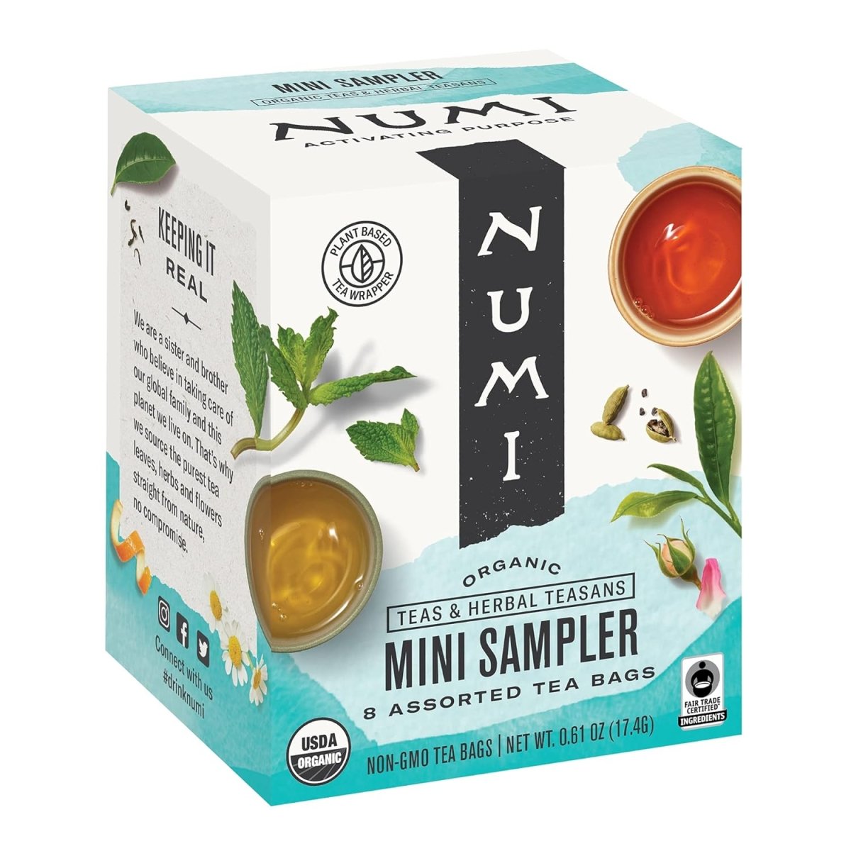 Numi Mini Tea Sampler – Organic Assorted Tea Sachets (8 Count)