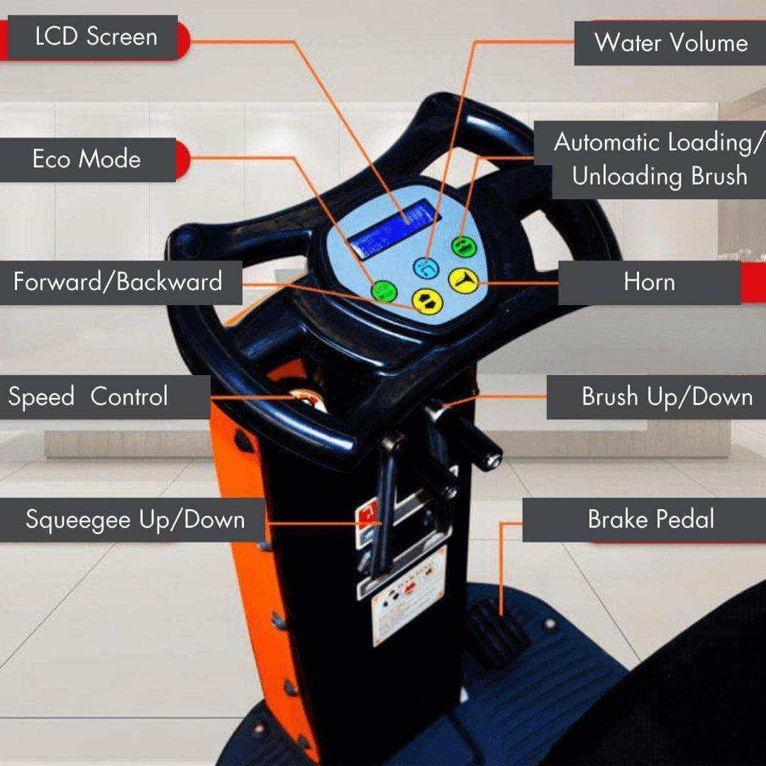 RT70+ Industrial Ride-On Floor Scrubber, 22" Brush Cleaning Path, Lithium Battery
