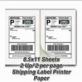 Shipping Labels Regular Paper Size 2 Labels Per Sheet