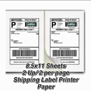 Shipping Labels Regular Paper Size 2 Labels Per Sheet