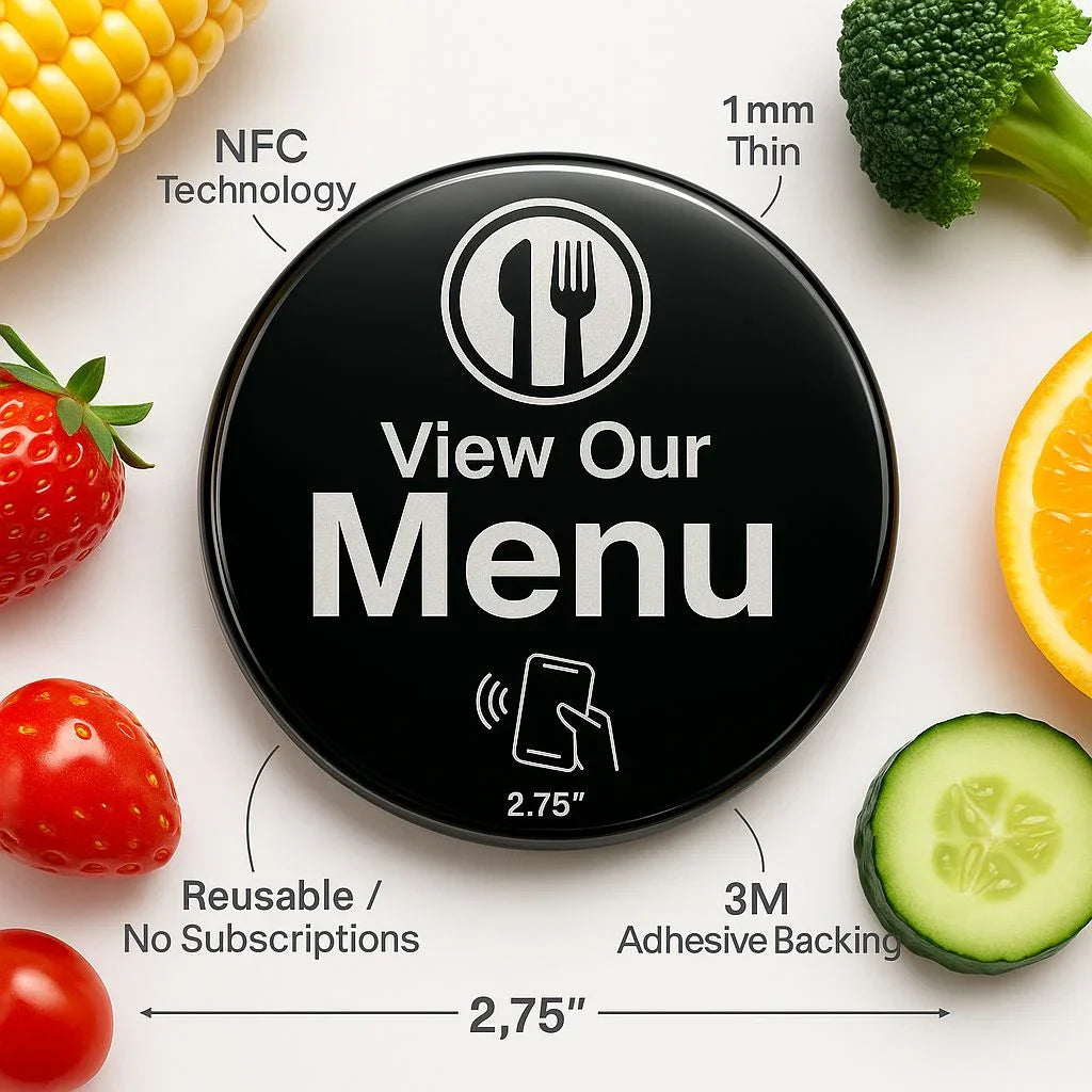 NFC Digital Restaurant Menu - Countertop One-Tap Table Sign