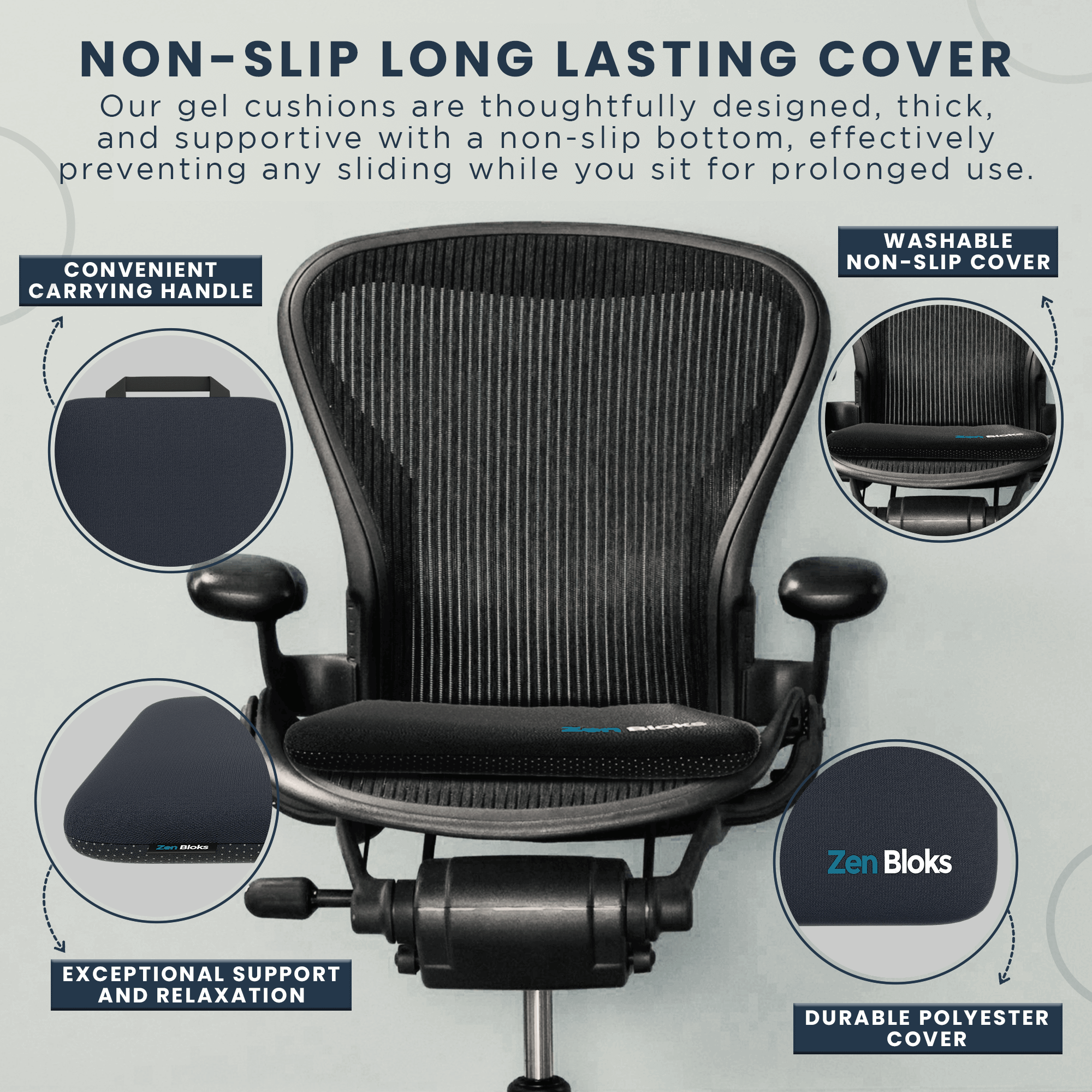 XL Gel Seat Cushion for Office Chair Car Truck Gaming Chairs